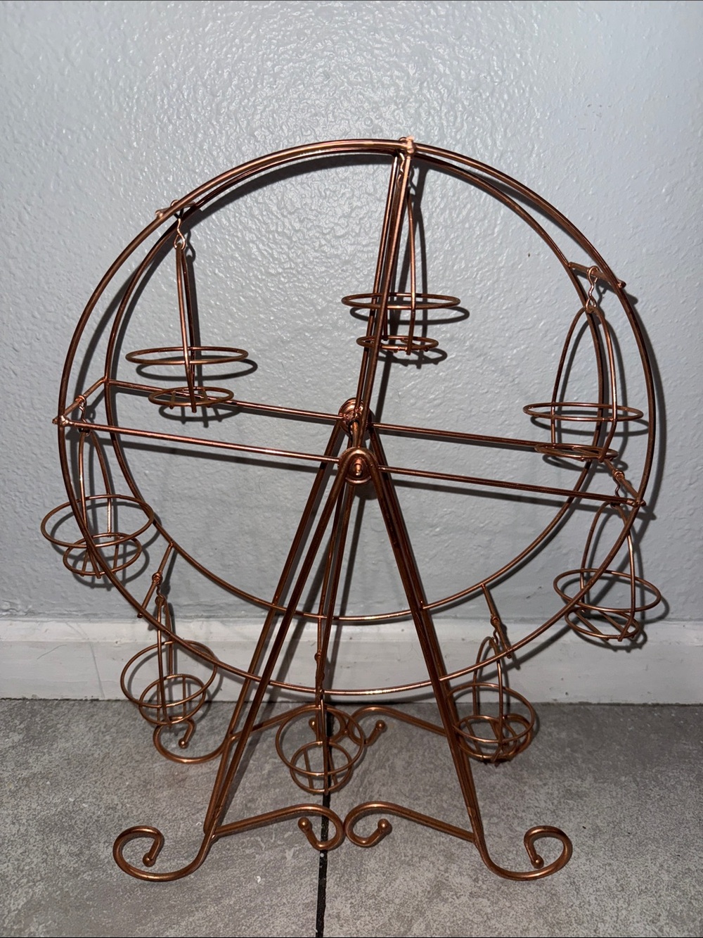 Copper Ferris Wheel Cupholder Home Art Display